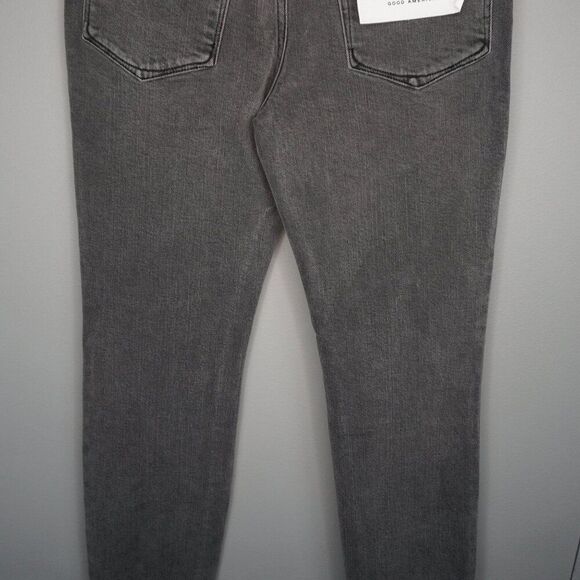 New Good American Good Classic Raw Hem Slim Jeans in Black170 SZ 2/26 - Picture 11 of 15